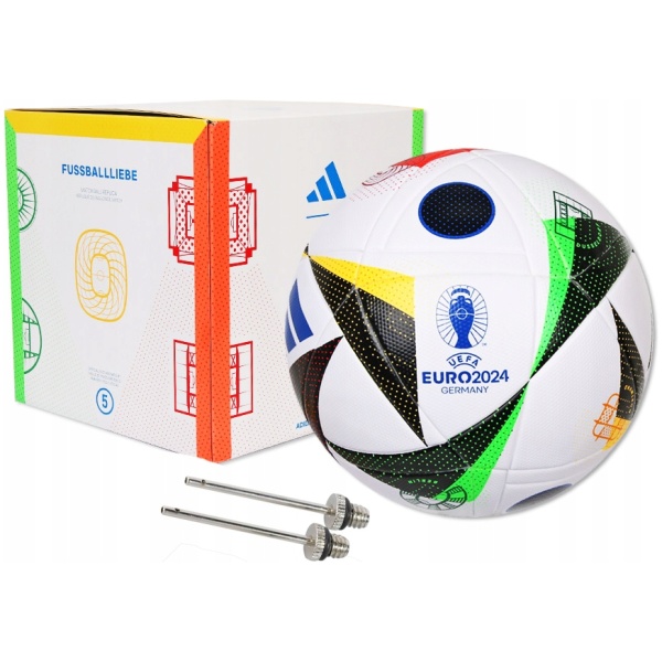 ADIDAS EURO 2024 LIGABOKS FOTBALL TRENINGSTØRRELSE 5 + NÅLER