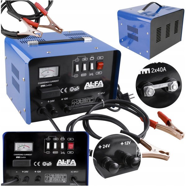 LADER MED STARTHJELP FOR BILBATTERIER 12/24V START