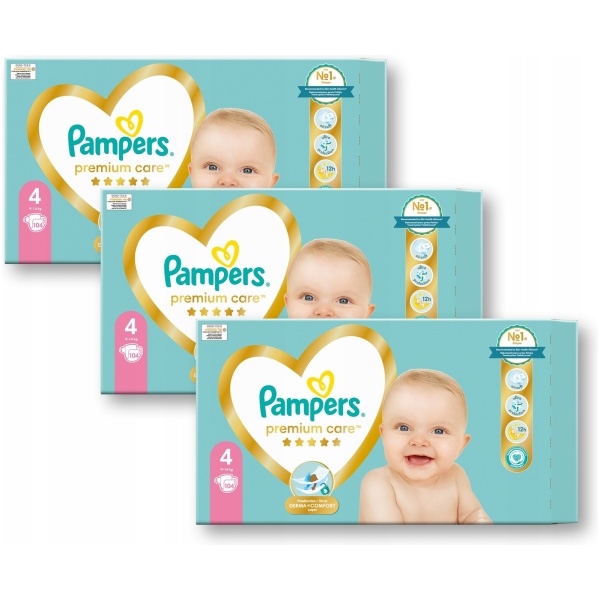 BLEIER PAMPERS PREMIUM CARE STØRRELSE 4 9-14 KG 312 STK.