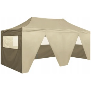 TELT PAVILJONG, SAMMENLEGGBART FESTTELT, 4 VEGGER, 3X6 M, STÅL