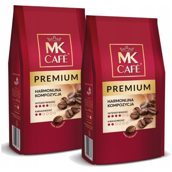 MK CAFE PREMIUM HELE BØNNER KAFFE 2X1KG