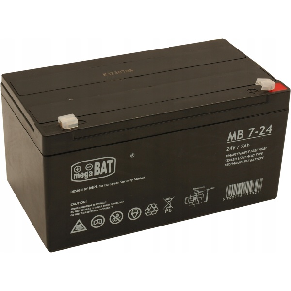 24V AGM 7AH VEDLIKEHOLDSFRITT VRLA BATTERI FOR UPS SYSTEMER ALARM