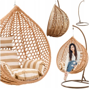 HENGESTOL BØYELIG UTEKURV EGGEKOKON PREMIUM BOHO + PUTER