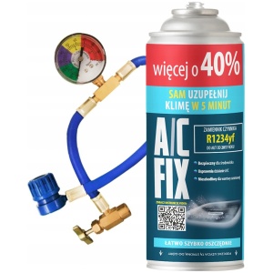 A/C FIX KLIMAGASS TIL BILER R1234YF KJØLEMIDDEL +40% STOR BOKS +SLANGE