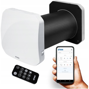 VEGGREKUPERATOR ZEPHYR 110 MED FJERNKONTROLL, 30M3/H, FUKTIGHETSSENSOR OG WIFI