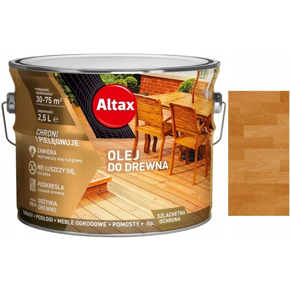 ALTAX TREOLJE FOR TERRASSEMØBLER KASTANJE 2.5L