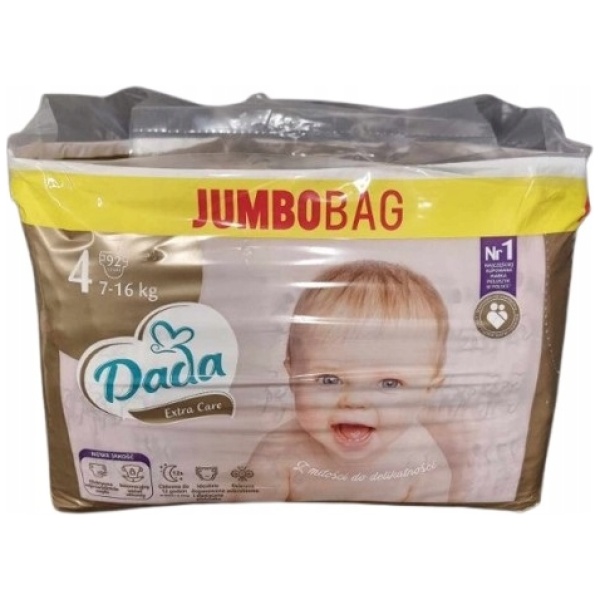 DADA EXTRA CARE BLEIER JUMBO BAG STØRRELSE 4 92 STK.