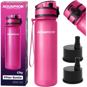 FILTERFLASKE AQUAPHOR CITY 500 ML ROSA + 2 FILTER