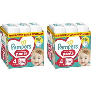 PAMPERS AKTIVE BABYBUKSER STØRRELSE 4, 9KG-15KG, 352 STK. BLEIEBUKSER
